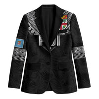 Custom Rugby Fiji Blazer Fijian Masi Tribal Sporty Style Black Color - Polynesian Pride