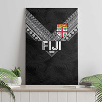 Rugby Fiji Canvas Wall Art Fijian Masi Tribal Sporty Style Black Color - Polynesian Pride
