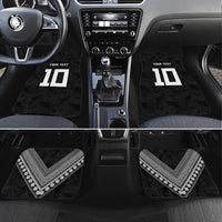 Rugby Fiji Car Mats Fijian Masi Tribal Sporty Style Black Color - Polynesian Pride
