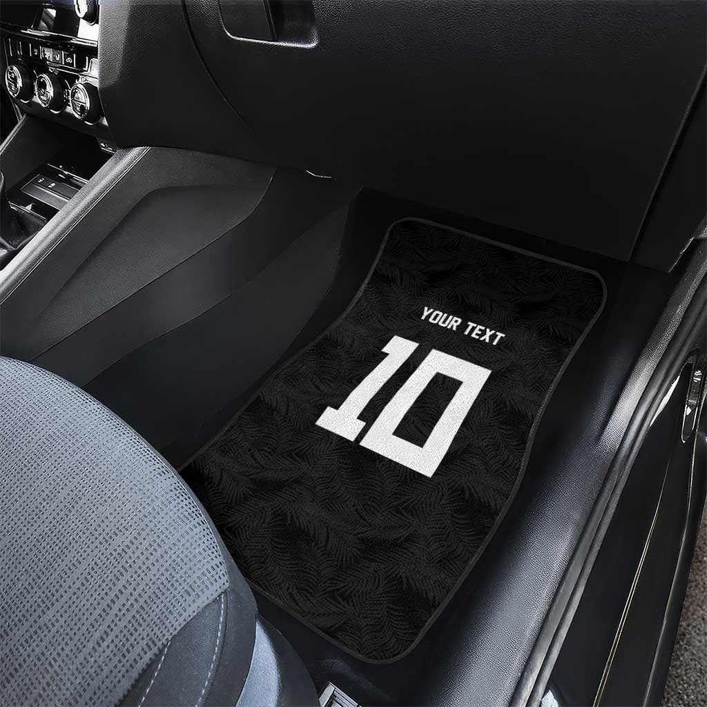 Rugby Fiji Car Mats Fijian Masi Tribal Sporty Style Black Color - Polynesian Pride