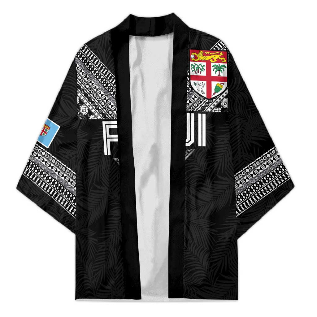 Custom Rugby Fiji Kimono Fijian Masi Tribal Sporty Style Black Color - Polynesian Pride