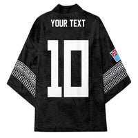 Custom Rugby Fiji Kimono Fijian Masi Tribal Sporty Style Black Color - Polynesian Pride