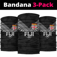 Rugby Fiji Neck Gaiter Fijian Masi Tribal Sporty Style Black Color - Polynesian Pride