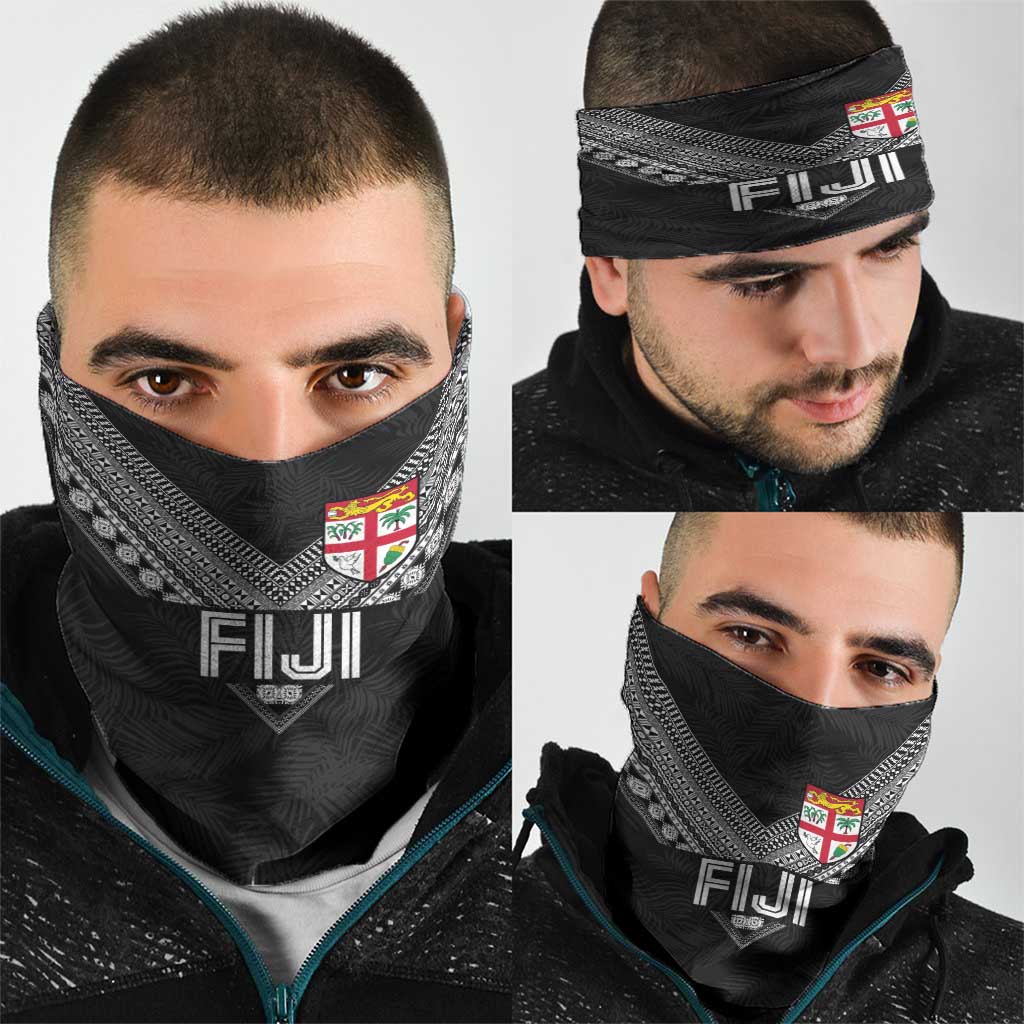 Rugby Fiji Neck Gaiter Fijian Masi Tribal Sporty Style Black Color - Polynesian Pride