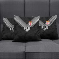 Rugby Fiji Pillow Cover Fijian Masi Tribal Sporty Style Black Color - Polynesian Pride