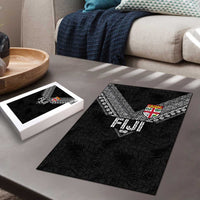 Rugby Fiji Puzzle Fijian Masi Tribal Sporty Style Black Color - Polynesian Pride