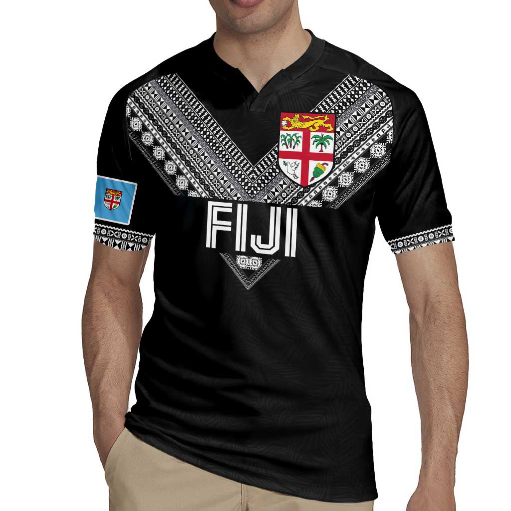 Custom Rugby Fiji Rugby Jersey Fijian Masi Tribal Sporty Style Black Color - Polynesian Pride