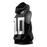 Custom Rugby Fiji Sleeveless Hoodie Fijian Masi Tribal Sporty Style Black Color - Polynesian Pride