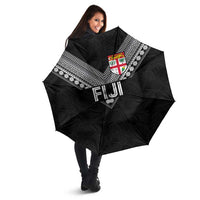 Rugby Fiji Umbrella Fijian Masi Tribal Sporty Style Black Color - Polynesian Pride