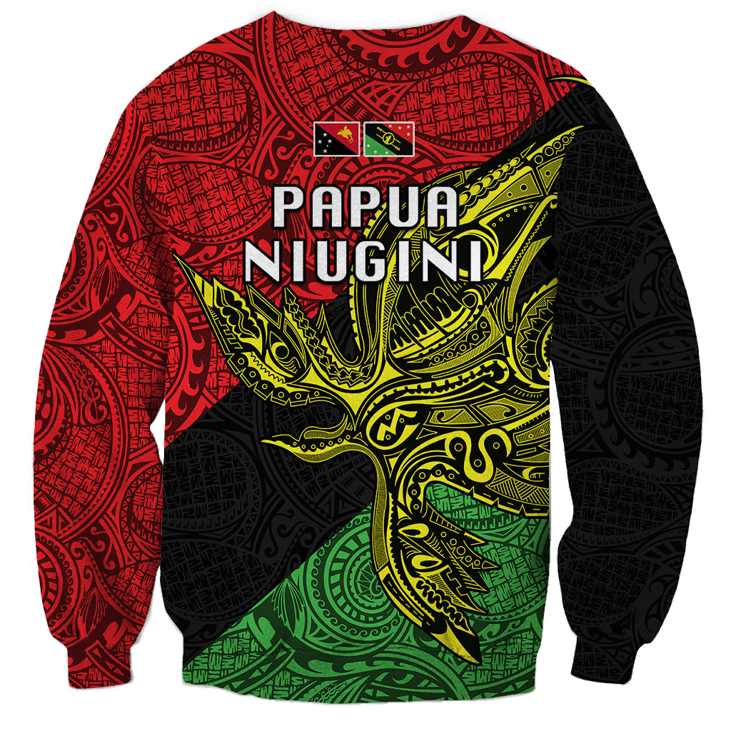 Papua New Guinea Southern Highlands Province Sweatshirt PNG Birds Of Paradise Polynesian Arty Style LT03 - Polynesian Pride