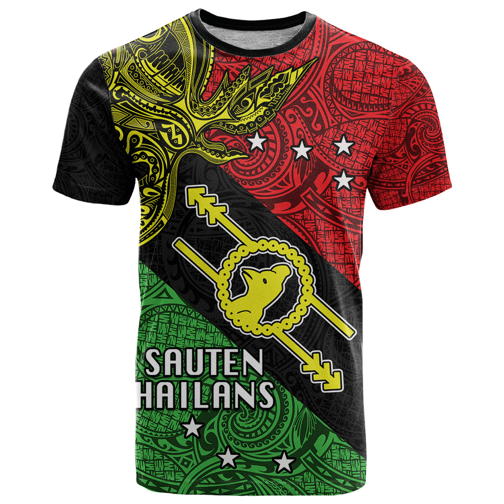 Papua New Guinea Southern Highlands Province T Shirt PNG Birds Of Paradise Polynesian Arty Style LT03 Black - Polynesian Pride