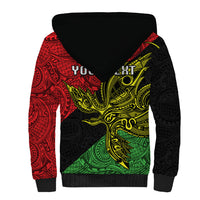 Personalised Papua New Guinea Southern Highlands Province Sherpa Hoodie PNG Birds Of Paradise Polynesian Arty Style LT03 - Polynesian Pride