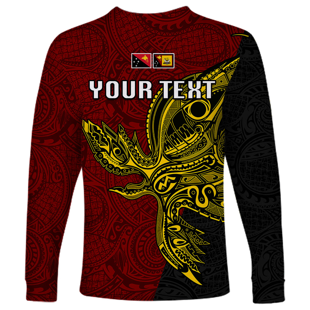 Personalised Papua New Guinea Western Province Long Sleeve Shirt PNG Birds Of Paradise Polynesian Arty Style LT03 - Polynesian Pride