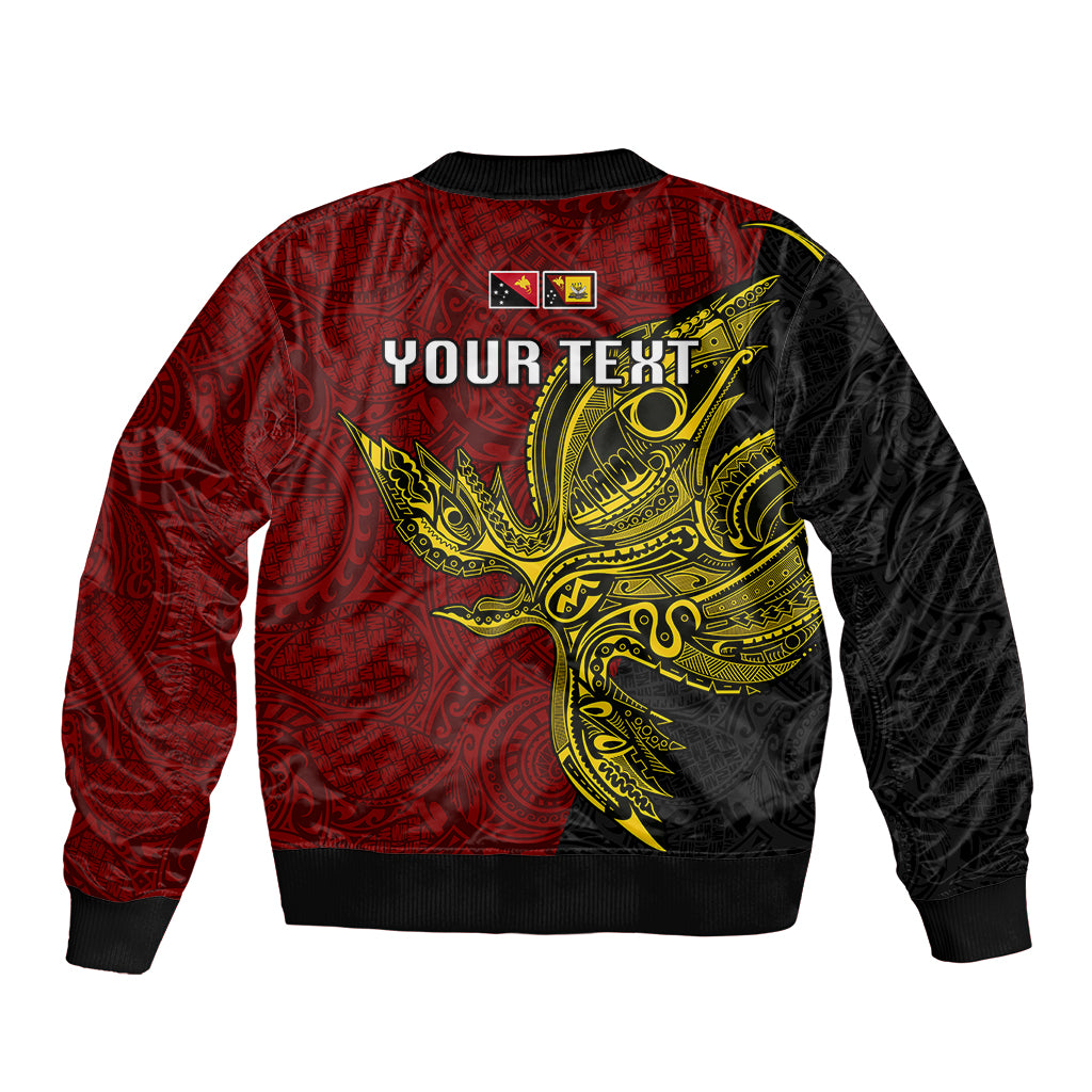 Personalised Papua New Guinea Western Province Sleeve Zip Bomber Jacket PNG Birds Of Paradise Polynesian Arty Style LT03 - Polynesian Pride