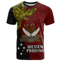 Personalised Papua New Guinea Western Province T Shirt PNG Birds Of Paradise Polynesian Arty Style LT03 Red - Polynesian Pride