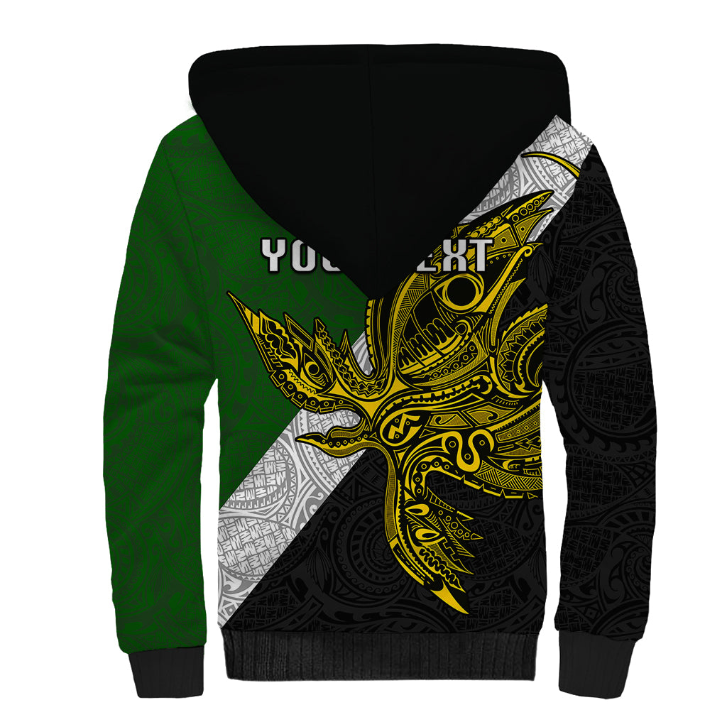 Personalised Papua New Guinea Western Highlands Province Sherpa Hoodie PNG Birds Of Paradise Polynesian Arty Style LT03 - Polynesian Pride