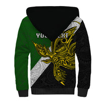 Personalised Papua New Guinea Western Highlands Province Sherpa Hoodie PNG Birds Of Paradise Polynesian Arty Style LT03 - Polynesian Pride