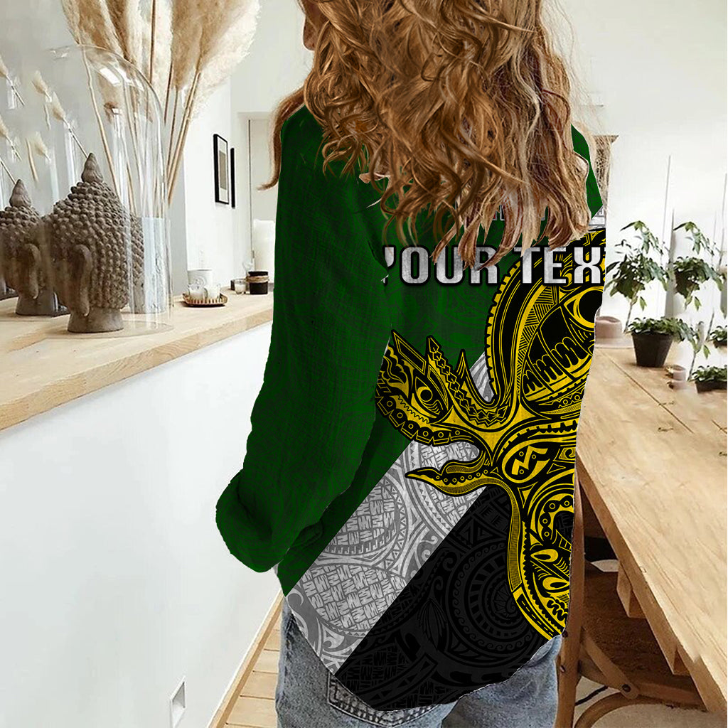 Personalised Papua New Guinea Western Highlands Province Women Casual Shirt PNG Birds Of Paradise Polynesian Arty Style LT03 - Polynesian Pride