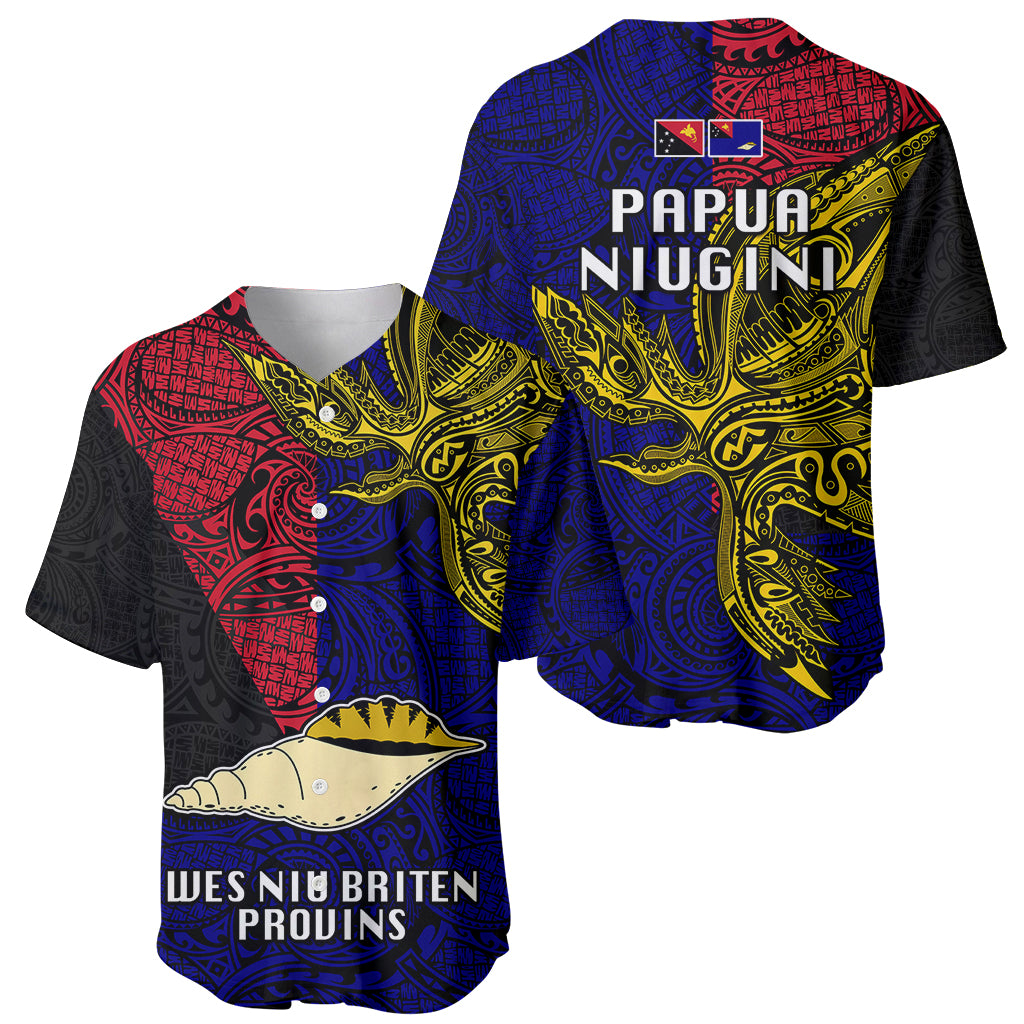 Papua New Guinea West New Britain Province Baseball Jersey PNG Birds Of Paradise Polynesian Arty Style LT03 - Polynesian Pride