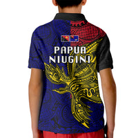 Papua New Guinea West New Britain Province Kid Polo Shirt PNG Birds Of Paradise Polynesian Arty Style LT03 - Polynesian Pride