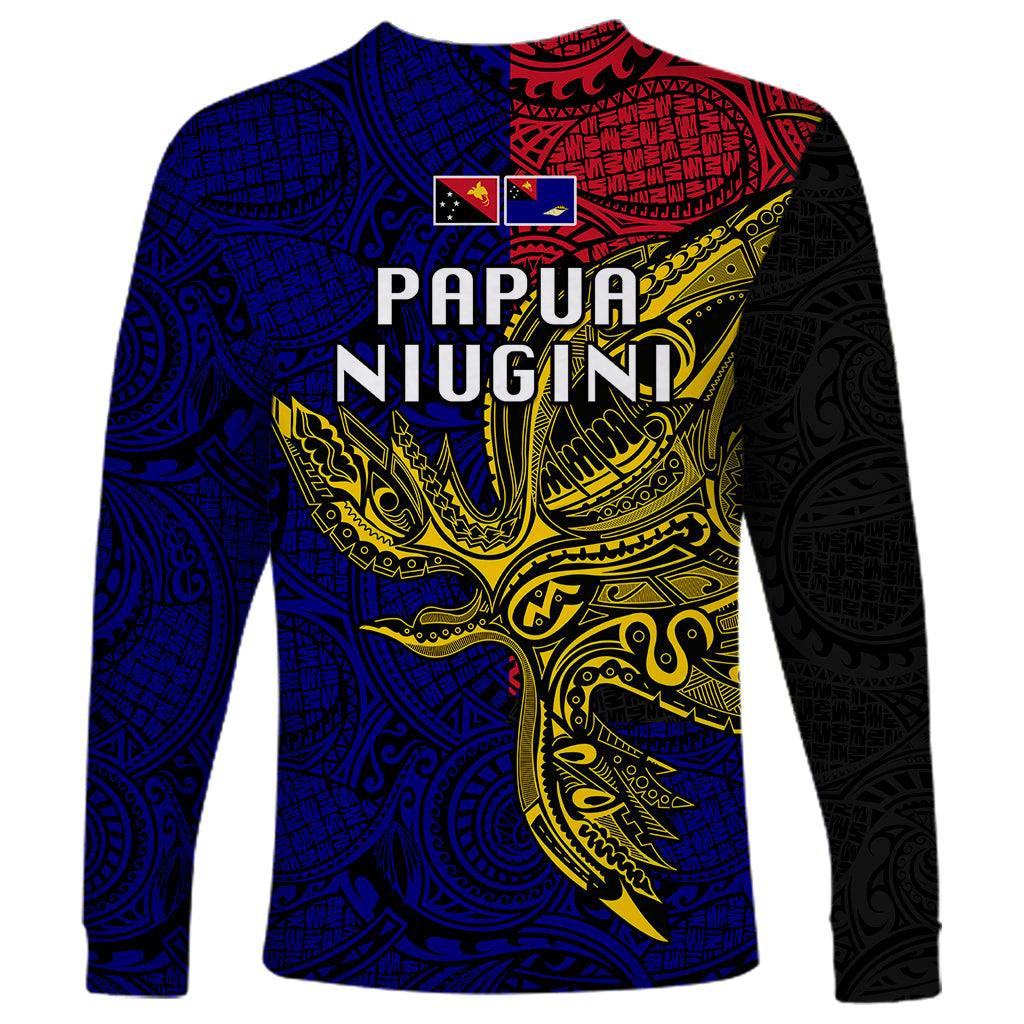 Papua New Guinea West New Britain Province Long Sleeve Shirt PNG Birds Of Paradise Polynesian Arty Style LT03 - Polynesian Pride
