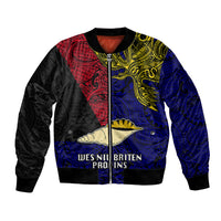 Personalised Papua New Guinea West New Britain Province Bomber Jacket PNG Birds Of Paradise Polynesian Arty Style LT03 Unisex Blue - Polynesian Pride