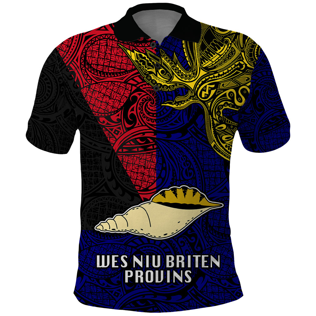 Personalised Papua New Guinea West New Britain Province Polo Shirt PNG Birds Of Paradise Polynesian Arty Style LT03 Blue - Polynesian Pride