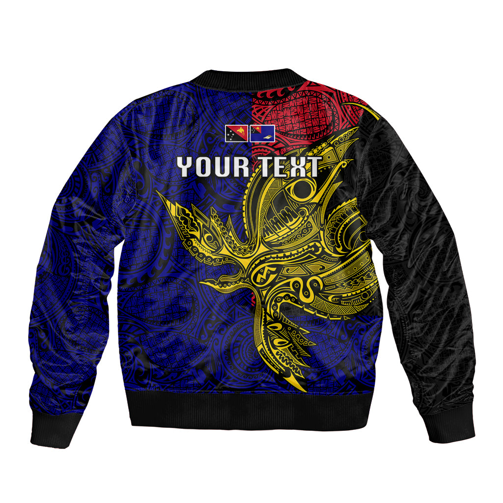 Personalised Papua New Guinea West New Britain Province Sleeve Zip Bomber Jacket PNG Birds Of Paradise Polynesian Arty Style LT03 - Polynesian Pride