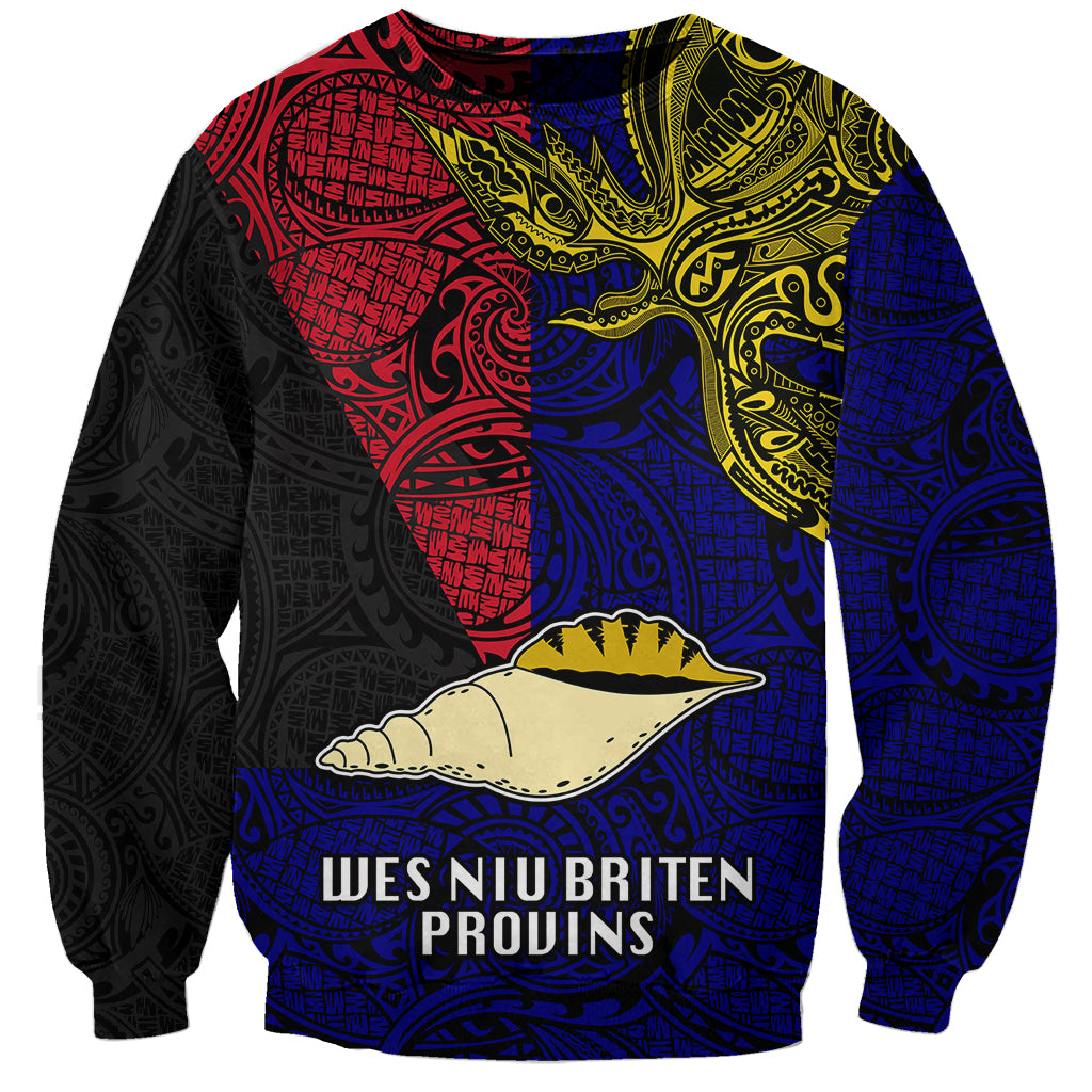 Personalised Papua New Guinea West New Britain Province Sweatshirt PNG Birds Of Paradise Polynesian Arty Style LT03 Unisex Blue - Polynesian Pride