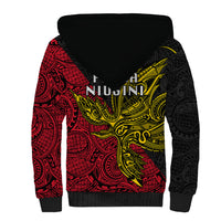 Papua New Guinea Sandaun Province Sherpa Hoodie PNG Birds Of Paradise Polynesian Arty Style LT03 - Polynesian Pride