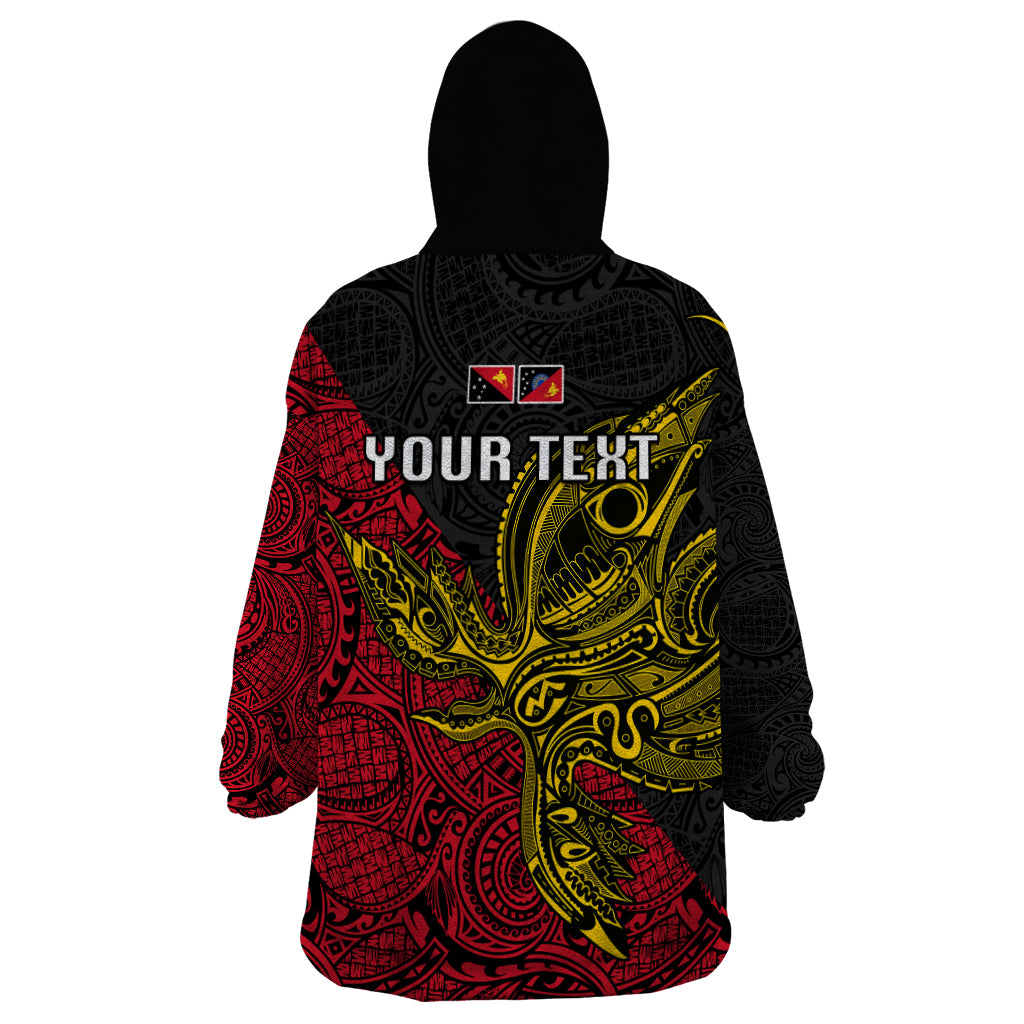 Personalised Papua New Guinea Sandaun Province Wearable Blanket Hoodie PNG Birds Of Paradise Polynesian Arty Style LT03 - Polynesian Pride