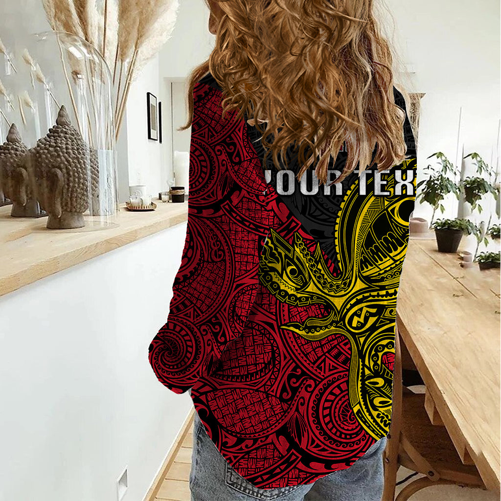 Personalised Papua New Guinea Sandaun Province Women Casual Shirt PNG Birds Of Paradise Polynesian Arty Style LT03 - Polynesian Pride