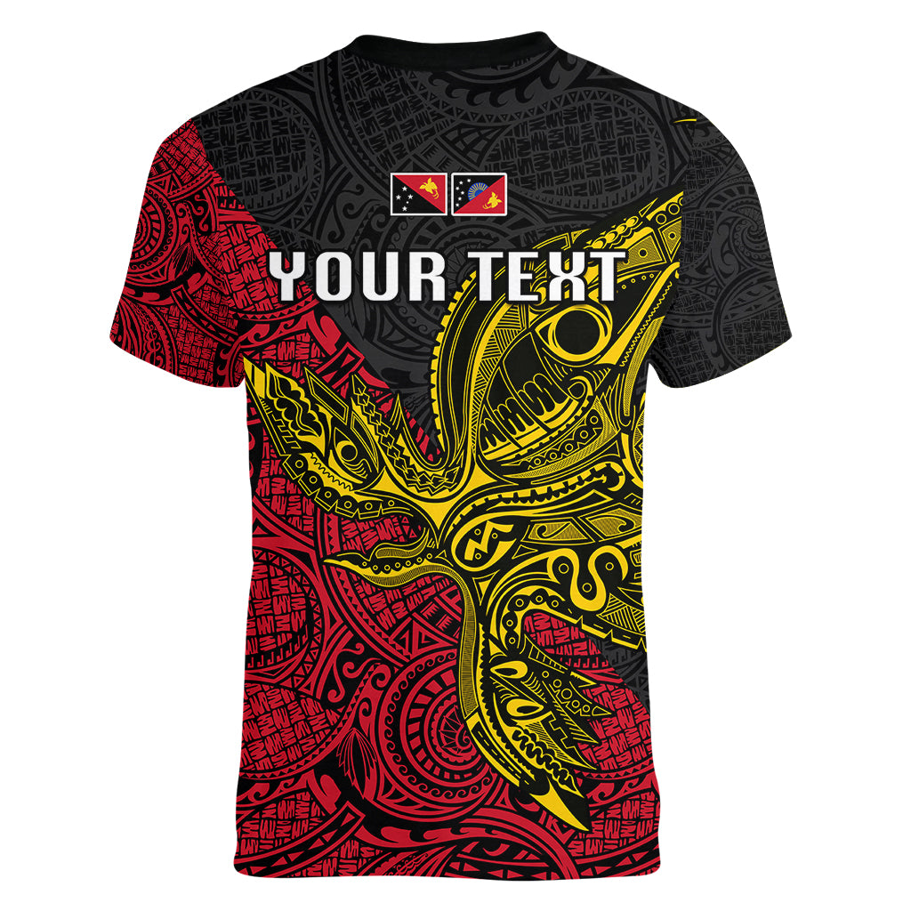 Personalised Papua New Guinea Sandaun Province Women V Neck T Shirt PNG Birds Of Paradise Polynesian Arty Style LT03 - Polynesian Pride