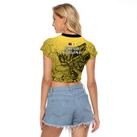 Papua New Guinea National Capital District Raglan Cropped T Shirt PNG Birds Of Paradise Polynesian Arty Style LT03 - Polynesian Pride