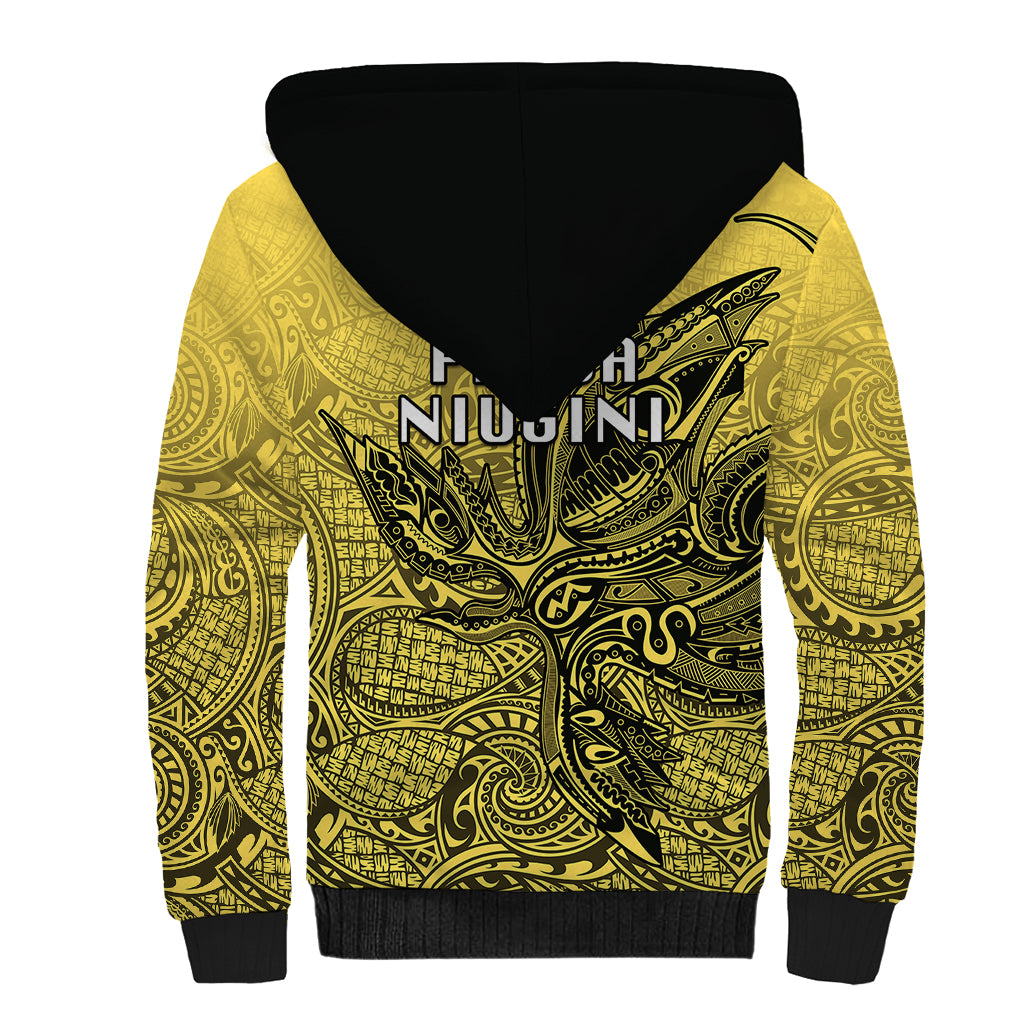 Papua New Guinea National Capital District Sherpa Hoodie PNG Birds Of Paradise Polynesian Arty Style LT03 - Polynesian Pride