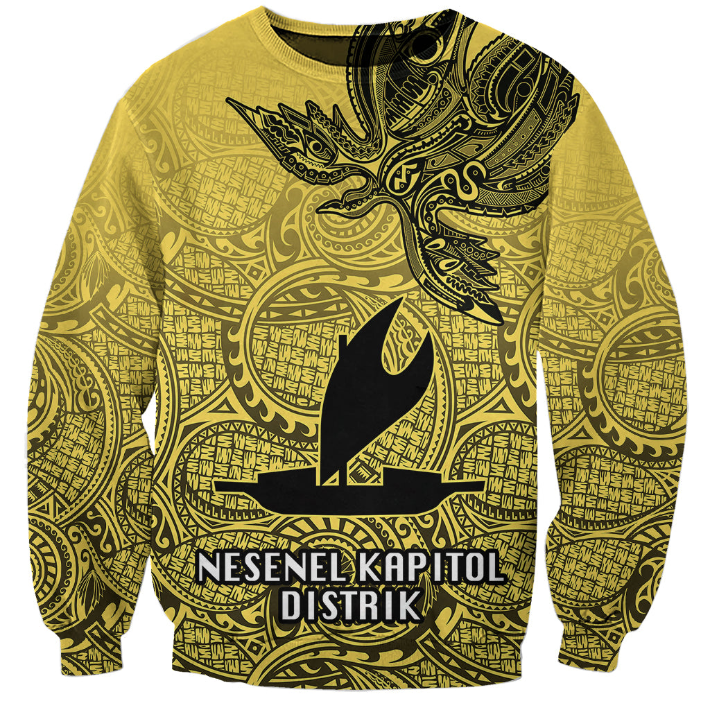 Papua New Guinea National Capital District Sweatshirt PNG Birds Of Paradise Polynesian Arty Style LT03 Unisex Yellow - Polynesian Pride