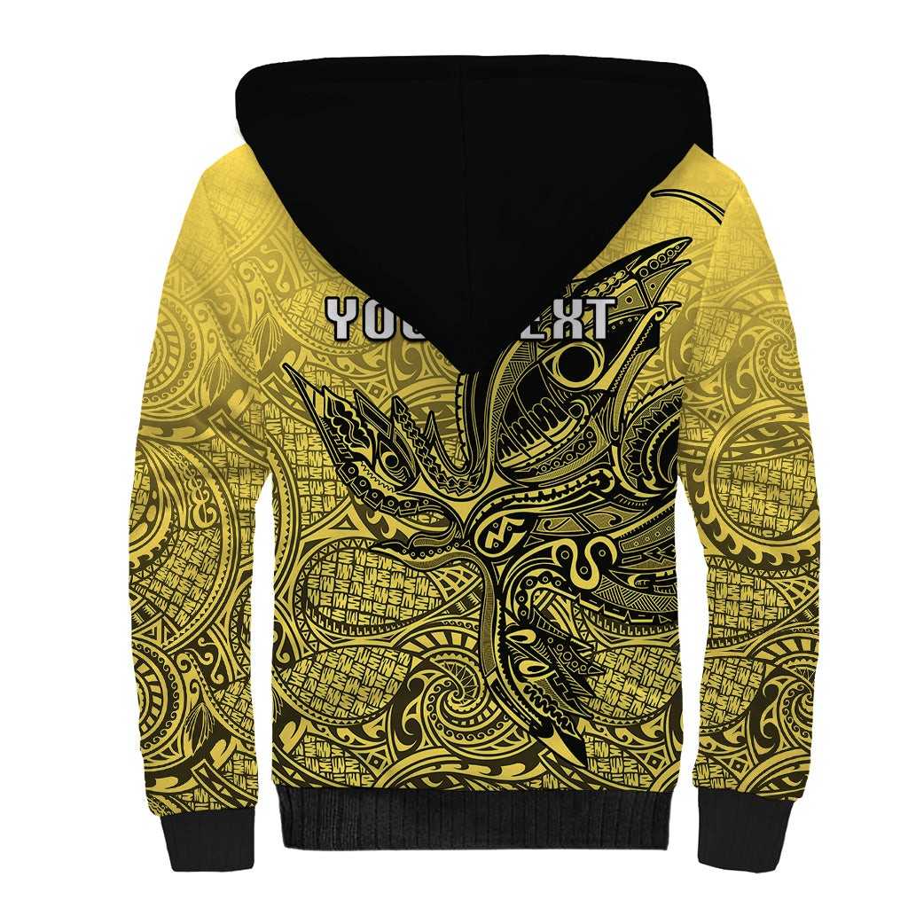 Personalised Papua New Guinea National Capital District Sherpa Hoodie PNG Birds Of Paradise Polynesian Arty Style LT03 - Polynesian Pride