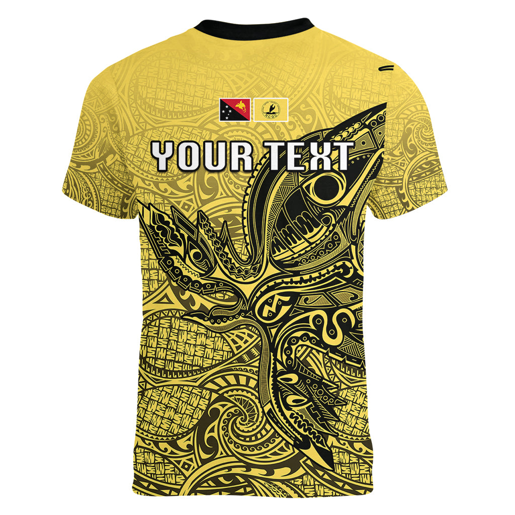 Personalised Papua New Guinea National Capital District Women V Neck T Shirt PNG Birds Of Paradise Polynesian Arty Style LT03 - Polynesian Pride