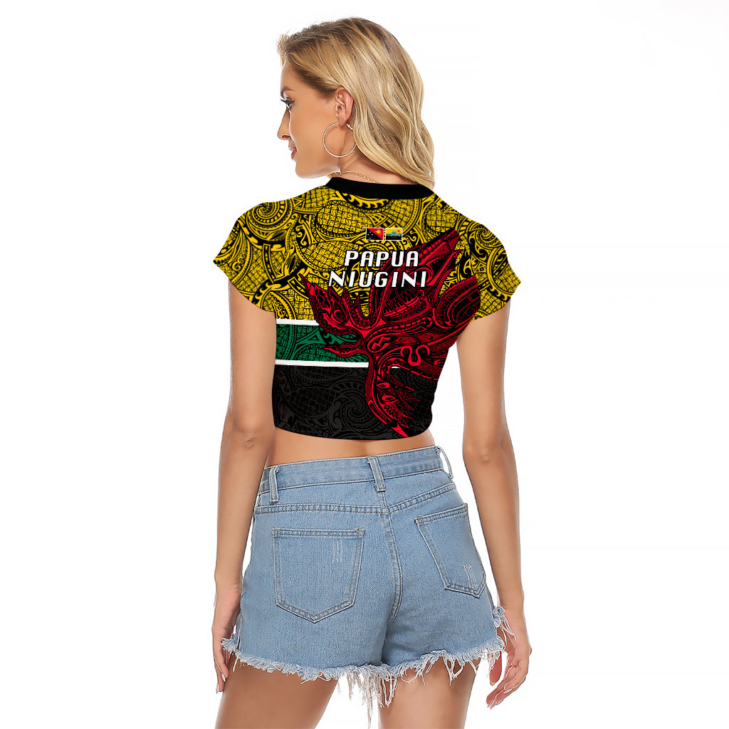 Papua New Guinea Hela Province Raglan Cropped T Shirt PNG Birds Of Paradise Polynesian Arty Style LT03 - Polynesian Pride