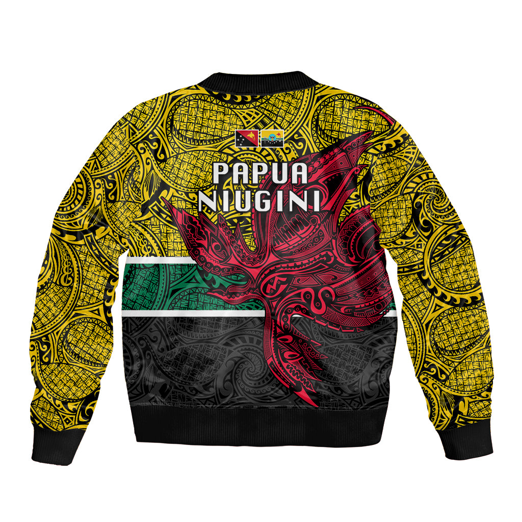 Papua New Guinea Hela Province Sleeve Zip Bomber Jacket PNG Birds Of Paradise Polynesian Arty Style LT03 - Polynesian Pride