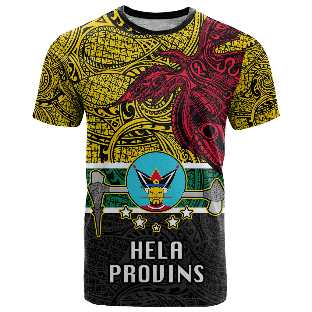 Papua New Guinea Hela Province T Shirt PNG Birds Of Paradise Polynesian Arty Style LT03 Yellow - Polynesian Pride