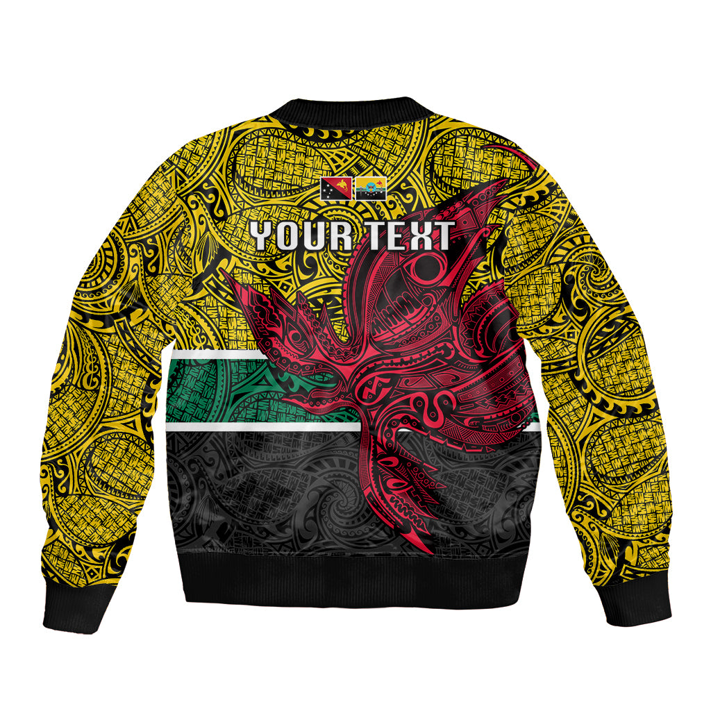 Personalised Papua New Guinea Hela Province Bomber Jacket PNG Birds Of Paradise Polynesian Arty Style LT03 - Polynesian Pride