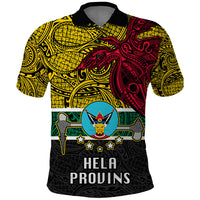 Personalised Papua New Guinea Hela Province Polo Shirt PNG Birds Of Paradise Polynesian Arty Style LT03 Yellow - Polynesian Pride