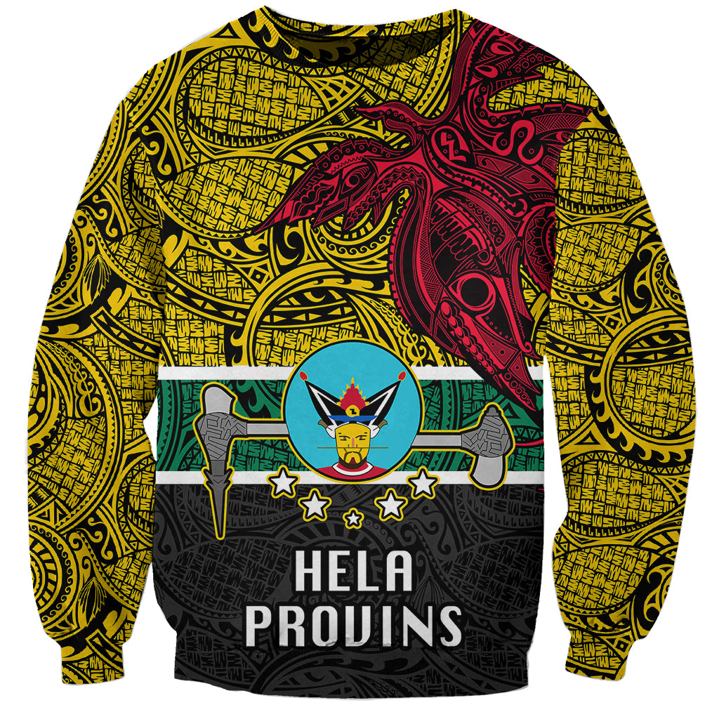 Personalised Papua New Guinea Hela Province Sweatshirt PNG Birds Of Paradise Polynesian Arty Style LT03 Unisex Yellow - Polynesian Pride