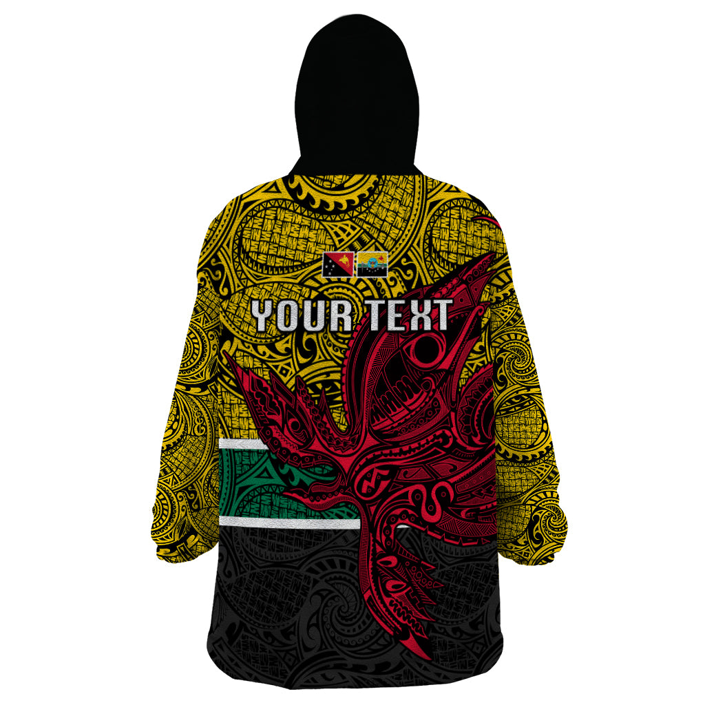 Personalised Papua New Guinea Hela Province Wearable Blanket Hoodie PNG Birds Of Paradise Polynesian Arty Style LT03 - Polynesian Pride