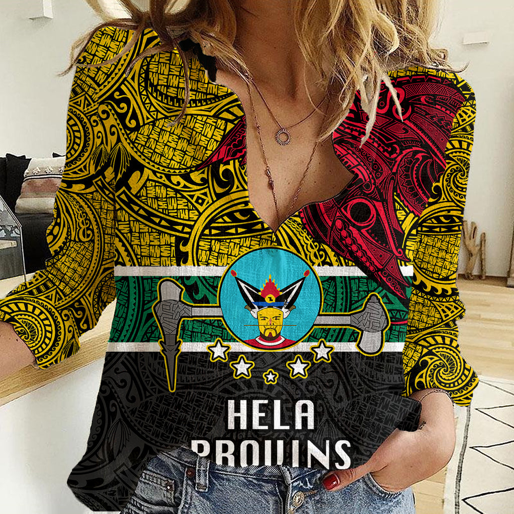 Personalised Papua New Guinea Hela Province Women Casual Shirt PNG Birds Of Paradise Polynesian Arty Style LT03 Female Yellow - Polynesian Pride