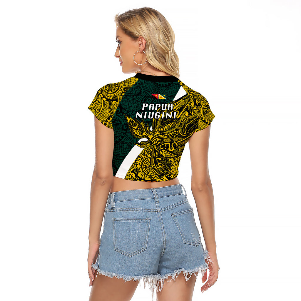 Papua New Guinea Jiwaka Province Raglan Cropped T Shirt PNG Birds Of Paradise Polynesian Arty Style LT03 - Polynesian Pride