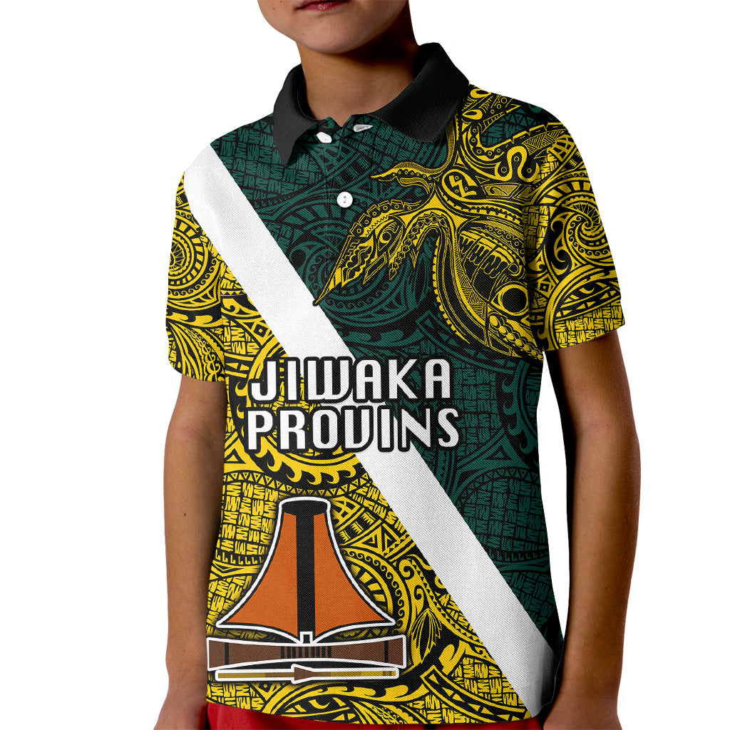 Personalised Papua New Guinea Jiwaka Province Kid Polo Shirt PNG Birds Of Paradise Polynesian Arty Style LT03 Kid Yellow - Polynesian Pride