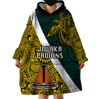 Personalised Papua New Guinea Jiwaka Province Wearable Blanket Hoodie PNG Birds Of Paradise Polynesian Arty Style LT03 - Polynesian Pride