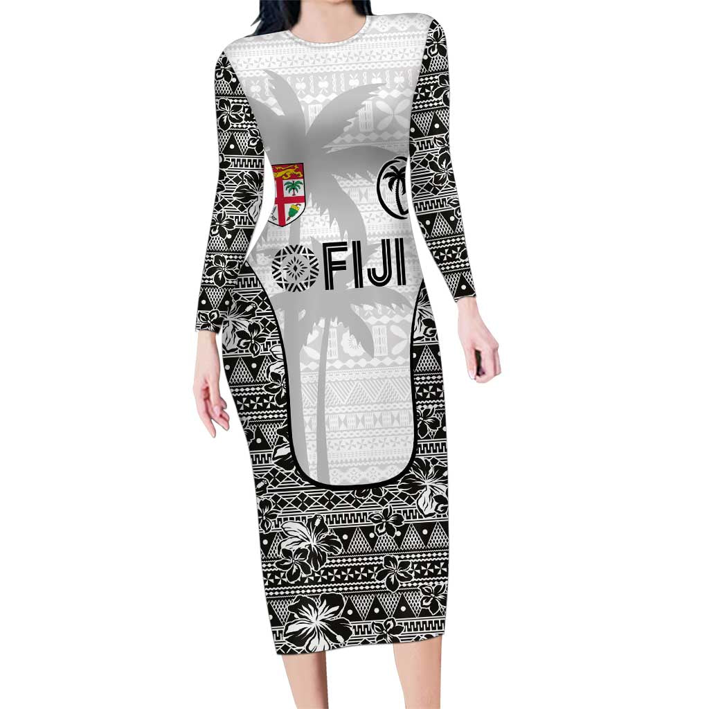 Custom Fiji Pacific Rugby 2024 Family Matching Long Sleeve Bodycon Dress and Hawaiian Shirt Tapa Tribal and Fijian Masi Pattern